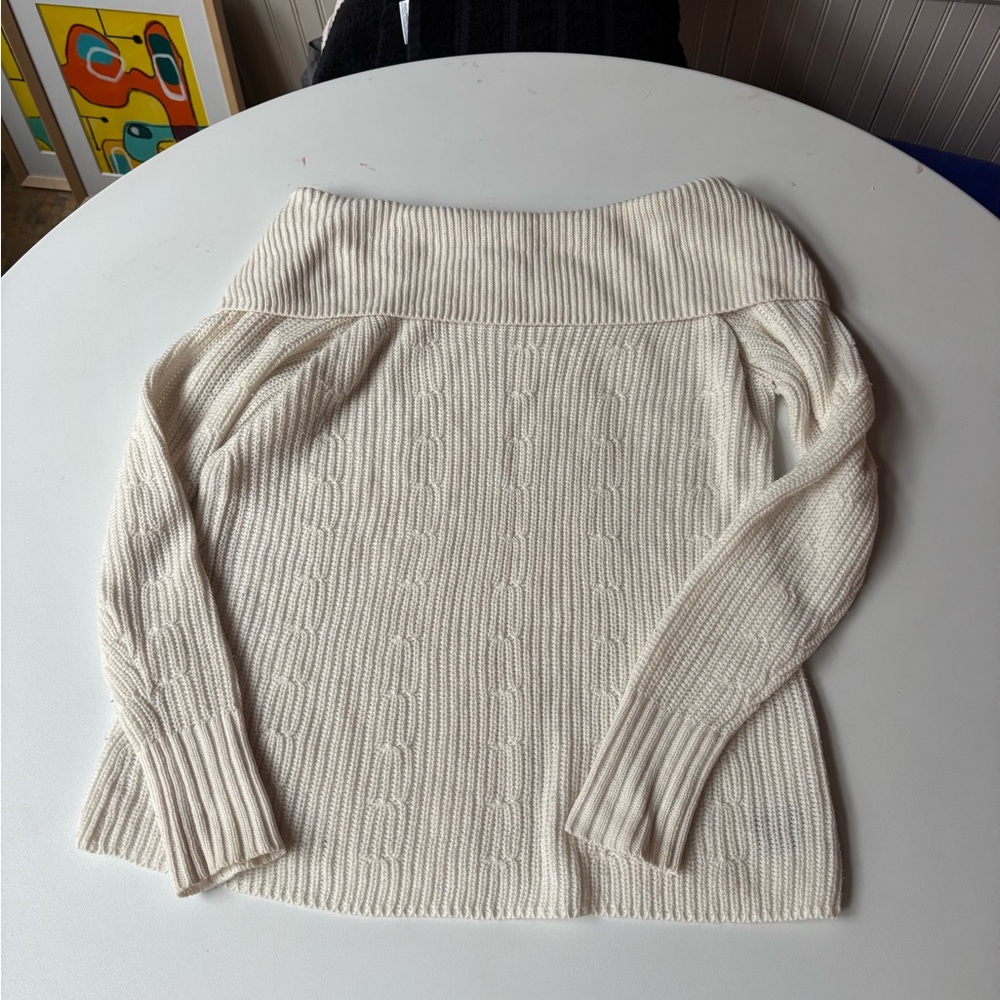 Sanctuary Off-Shoulder Sweater in Cream